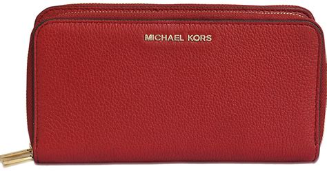 michael kors wallet women red|Michael Kors double zipper wallet.